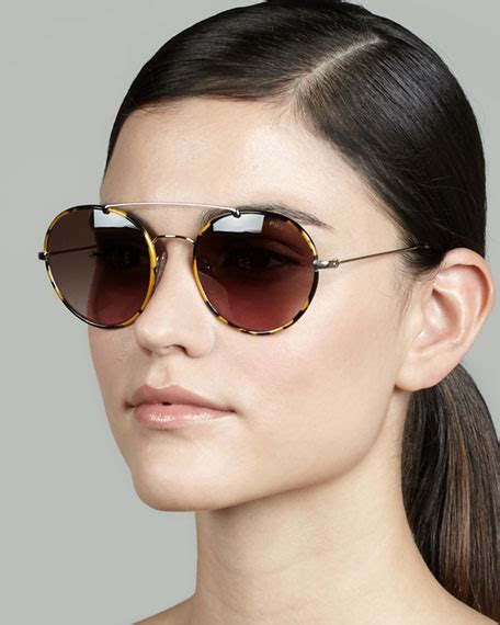 prada 54mm round aviator sunglasses|Prada sunglasses aviator style.